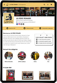 Boutique en ligne sur iPad