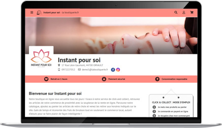 Site de vente en ligne sur ordinateur